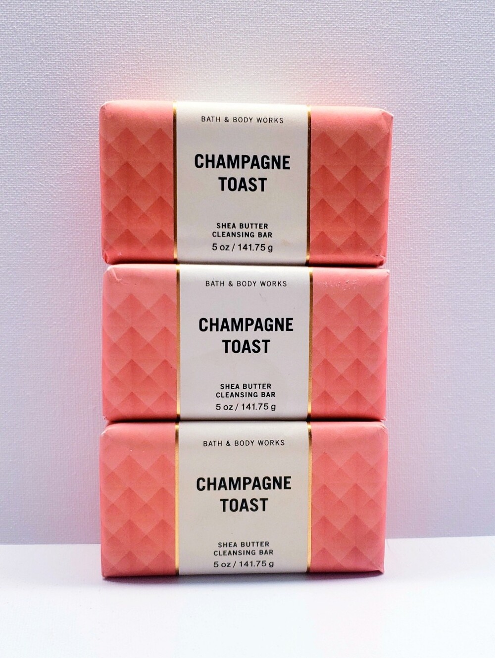Bath & Body Works CHAMPAGNE TOAST Shea Butter Cleansing Bar Soap, 5 oz (3 pcs)